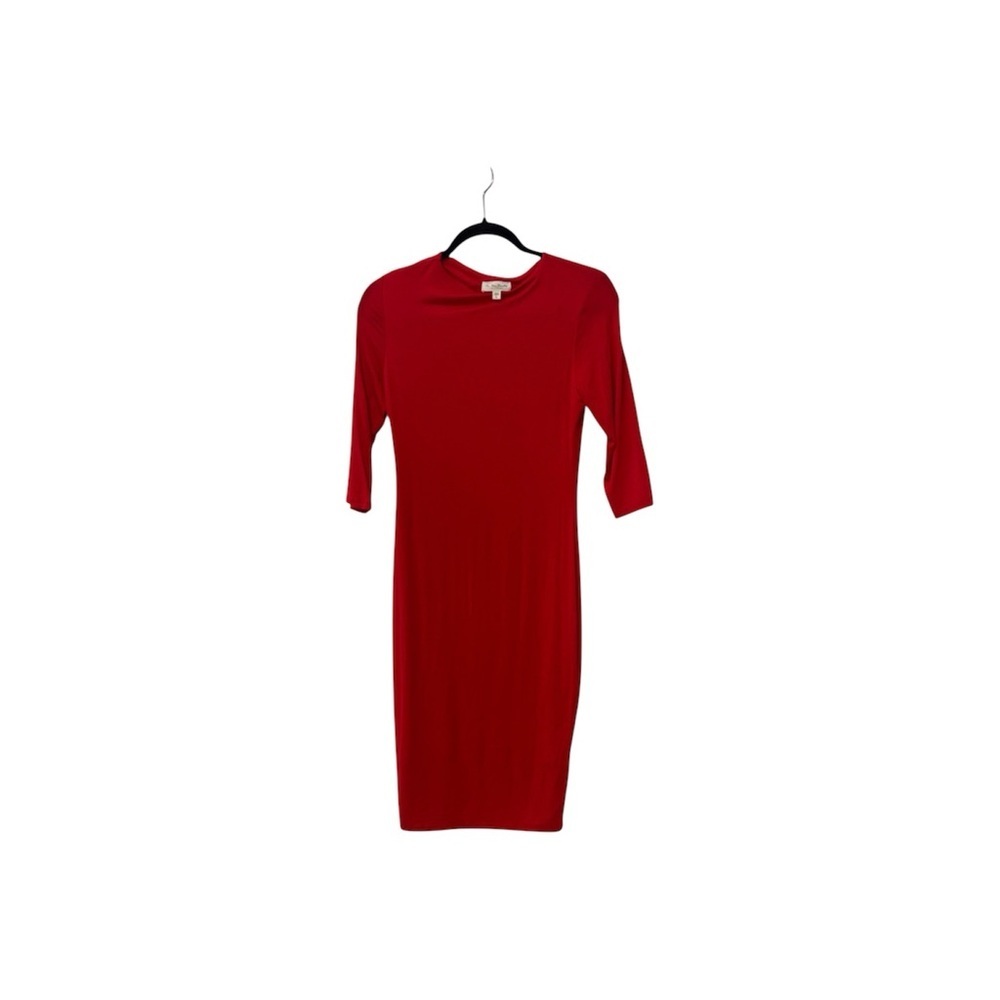 See You Monday Vibrant Red Long Sleeve Dress
